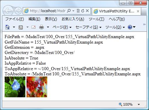 VirtualPathUtility のメソッドの使用結果