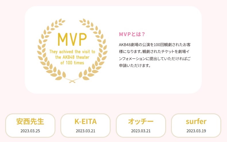 AKB48 劇場 MVP