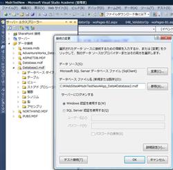 Visual Studio での SQL Server 接続の設定