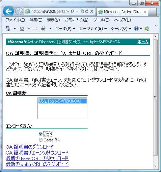 CA 証明書のダウンロード
