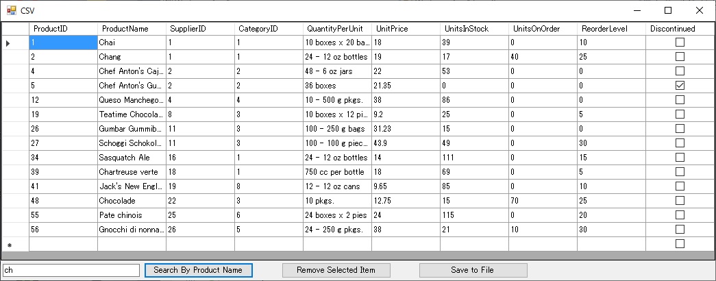 CSV ファイルを DataGridView に表示(その2) CSV ファイルを DataGridView に表示(その2)