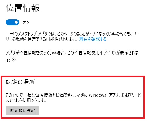 既定の場所