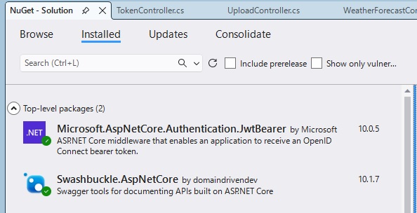Swashbuckle.AspNetCore 10.1.7 をインストール