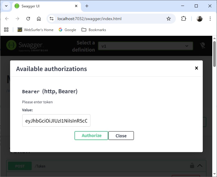 トークン入力ウィンドウ